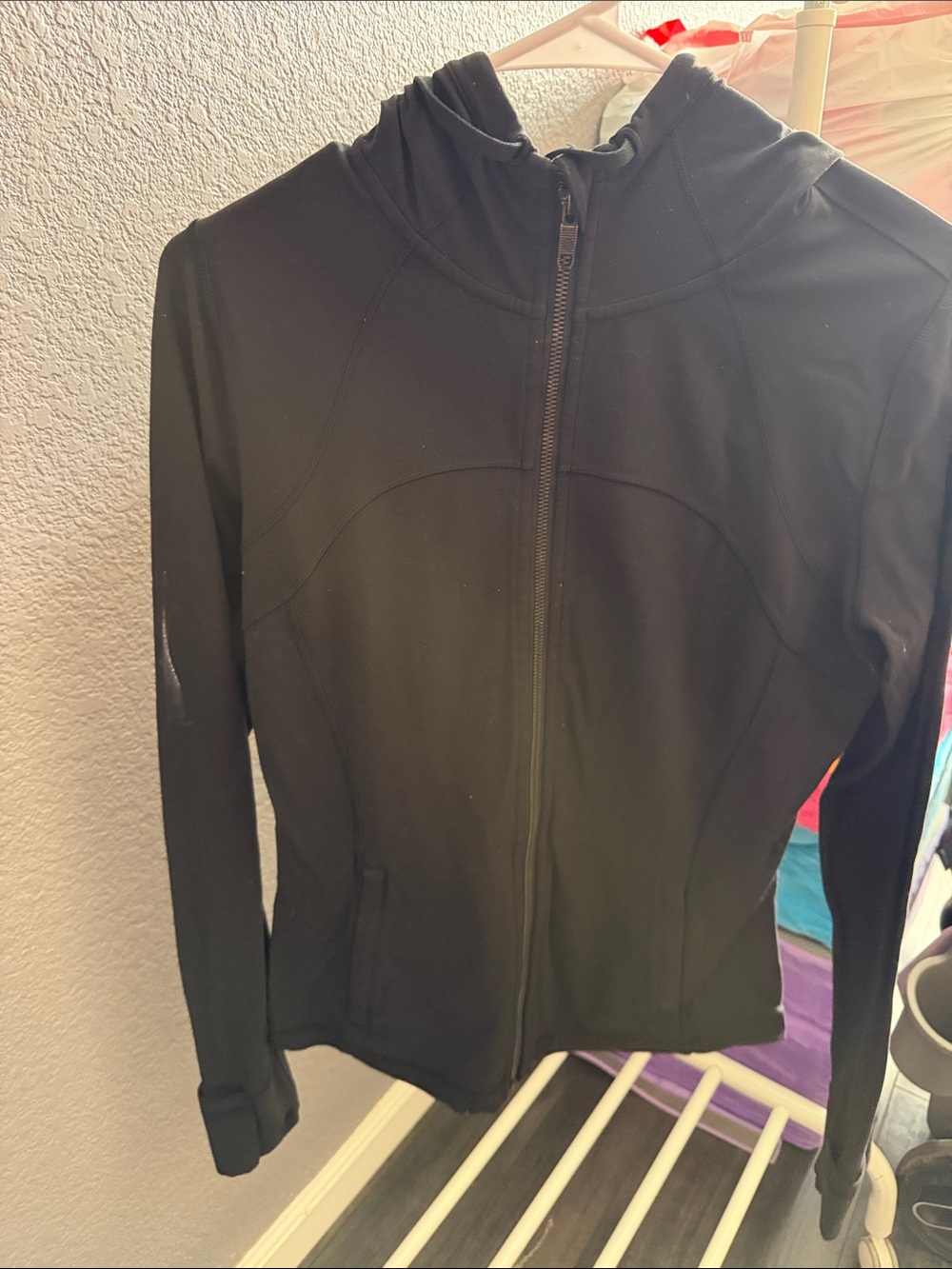 lululemon athletica Black Hooded Zip Bomber Jacket